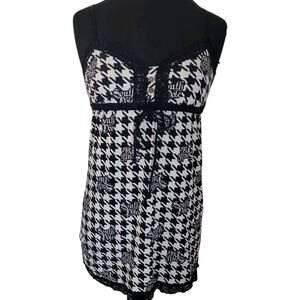 South Pole VTG Babydoll Tank Dress – Small Black & White Logo Y2K Streetwear